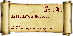 Szilvásy Metella névjegykártya